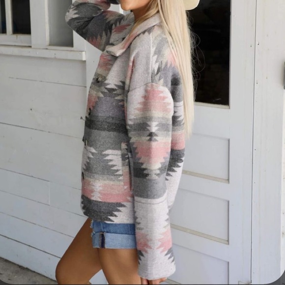 Last S New Soft Bohemian Comfy Aztec Southwest Pattern lightweight Jacket - Picture 8 of 10
